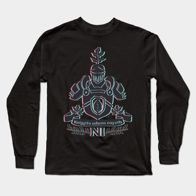 Knights Kniggits Whom Sayeth NI Psychedelic 3D Design Long Sleeve T-Shirt by JakeRhodes